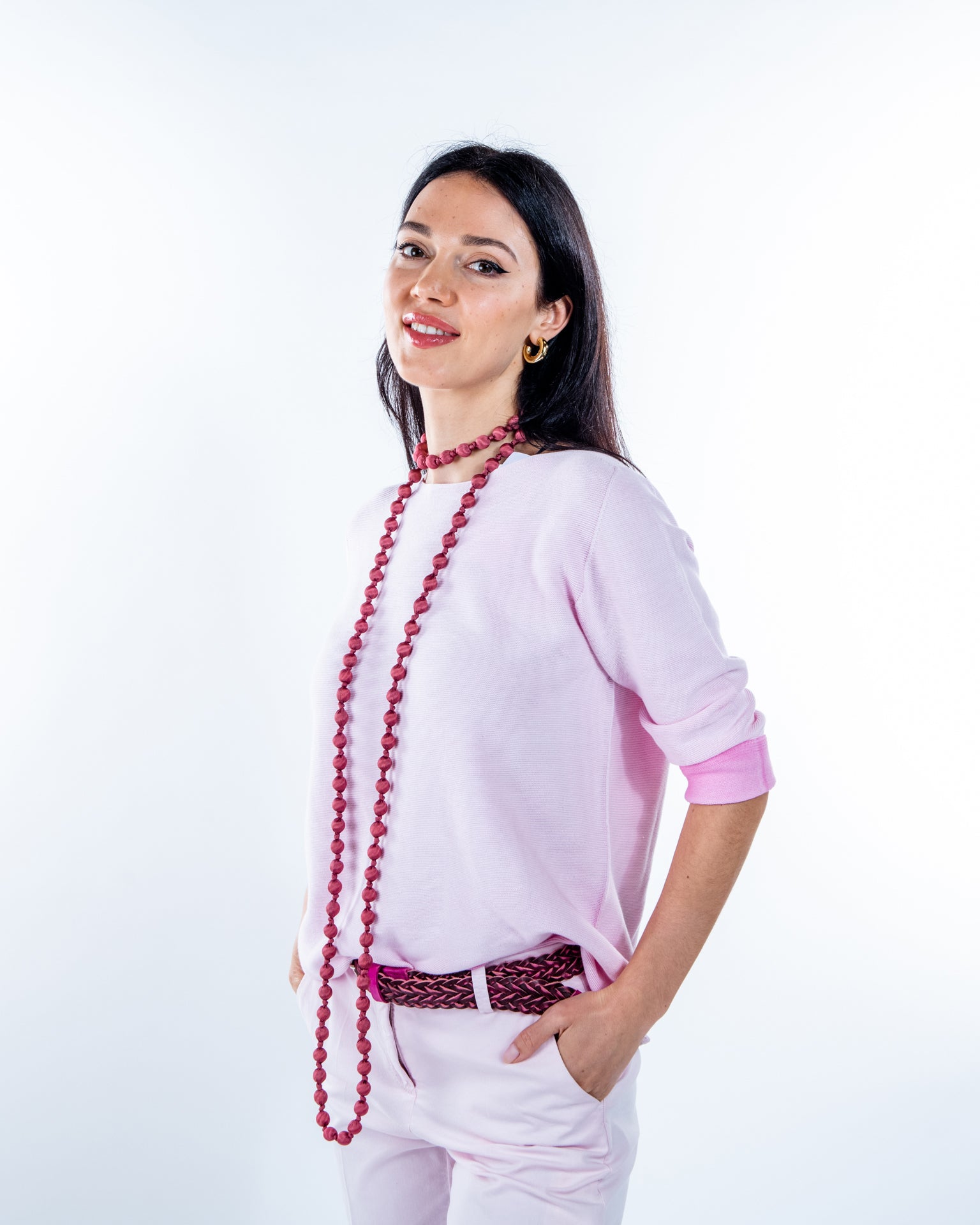 Jersey de algodón reversible con cuello caja