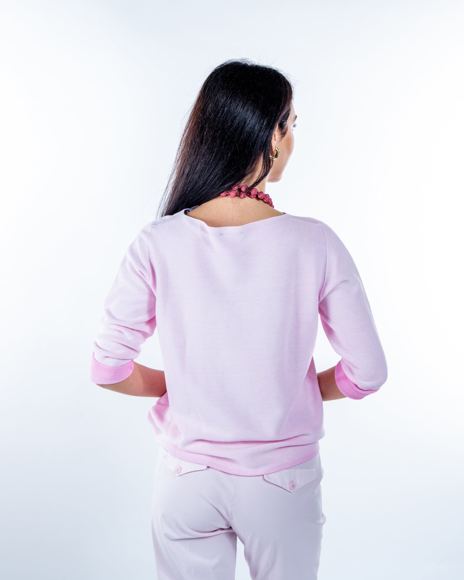 Jersey de algodón reversible con cuello caja
