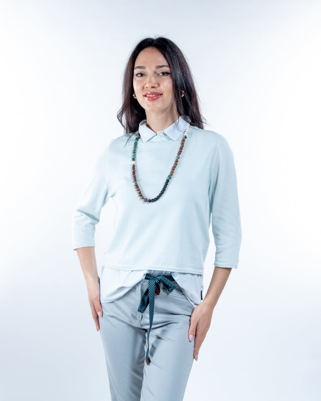 Jersey de algodón cuello redondo