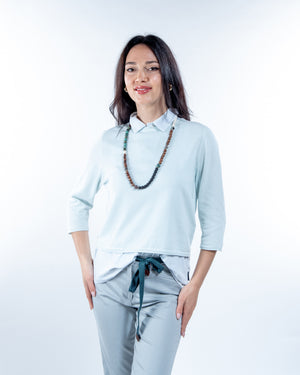 Jersey de algodón cuello redondo