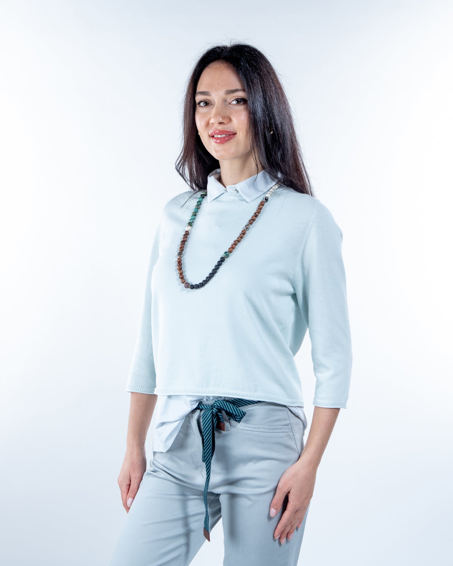 Jersey de algodón cuello redondo