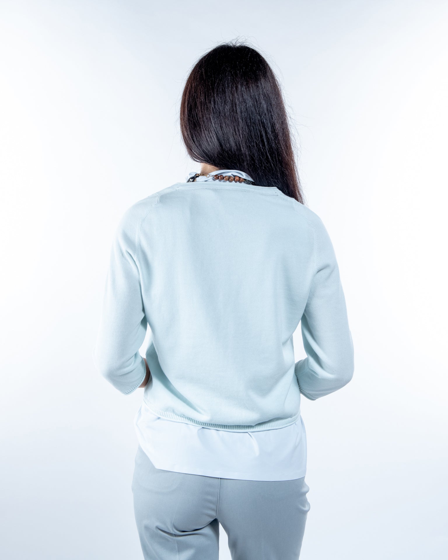 Jersey de algodón cuello redondo