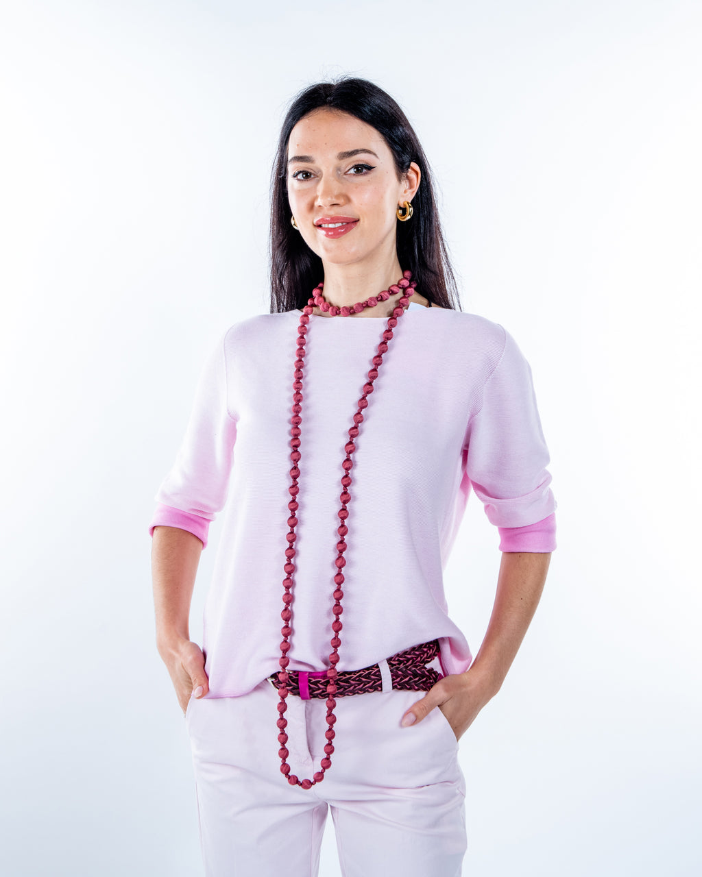 Jersey de algodón reversible con cuello caja