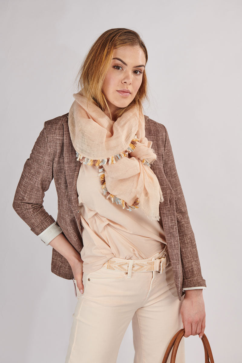 Foulard de lino beige