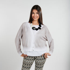 Cardigan corto de algodón con botones degradé
